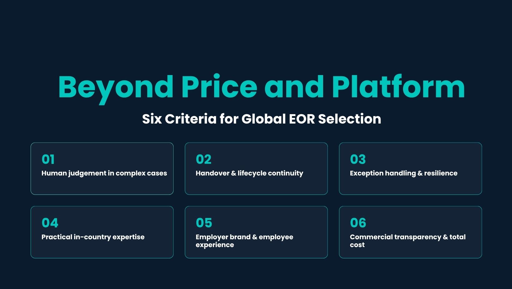 Beyond Price and Platform: Six Criteria for Global EOR Selection